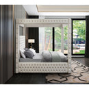  Color_Cream  Size_King  -- Royal Beige Velvet Upholstered King Bed IMAGE 5