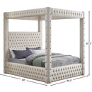  Color_Cream  Size_King  -- Royal Beige Velvet Upholstered King Bed IMAGE 7