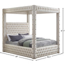 Meridian Royal Beige Velvet King Bed (4 Boxes) IMAGE 7
