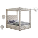  Color_Cream  Size_King  -- Royal Beige Velvet Upholstered King Bed IMAGE 8