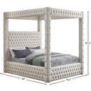  Color_Cream  Size_Queen  -- Royal Beige Velvet Upholstered Queen Bed IMAGE 7