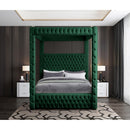  Color_Green  Size_King  -- Royal Green Velvet Upholstered King Bed IMAGE 4