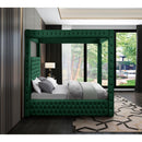 Color_Green  Size_King  -- Royal Green Velvet Upholstered King Bed IMAGE 5