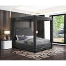  Color_Grey  Size_Queen  -- Royal Grey Velvet Upholstered Queen Bed IMAGE 2