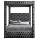  Color_Grey  Size_Queen  -- Royal Grey Velvet Upholstered Queen Bed IMAGE 3