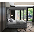  Color_Grey  Size_Queen  -- Royal Grey Velvet Upholstered Queen Bed IMAGE 5
