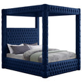  Color_Navy  Size_King  -- Royal Navy Velvet Upholstered King Bed IMAGE 1