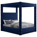  Color_Navy  Size_King  -- Royal Navy Velvet Upholstered King Bed IMAGE 1