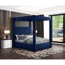  Color_Navy  Size_King  -- Royal Navy Velvet Upholstered King Bed IMAGE 2