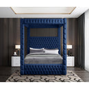  Color_Navy  Size_King  -- Royal Navy Velvet Upholstered King Bed IMAGE 4