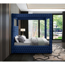 Color_Navy  Size_King  -- Royal Navy Velvet Upholstered King Bed IMAGE 5