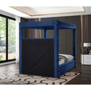  Color_Navy  Size_Queen  -- Royal Navy Velvet Upholstered Queen Bed IMAGE 6