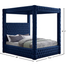 Meridian Royal Navy Velvet Queen Bed (4 Boxes) IMAGE 7