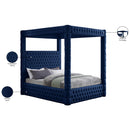 Meridian Royal Navy Velvet Queen Bed (4 Boxes) IMAGE 8