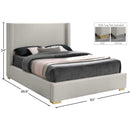 Meridian Royce Beige Linen Textured Fabric King Bed (3 Boxes) IMAGE 16