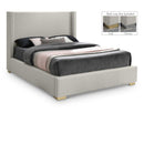  Size_Queen -- Royce Beige Linen Textured Queen Bed IMAGE 1