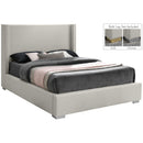  Size_Queen -- Royce Beige Linen Textured Queen Bed IMAGE 2