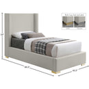  Size_Twin -- Royce Beige Twin Linen Textured Fabric Upholstered Twin Bed IMAGE 16