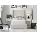  Size_Twin -- Royce Beige Twin Linen Textured Fabric Upholstered Twin Bed IMAGE 7