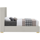  Size_Twin -- Royce Beige Twin Linen Textured Fabric Upholstered Twin Bed IMAGE 9