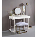  Acme Furniture Adao AC00933 Vanity Mirror - White & Champagne IMAGE 2
