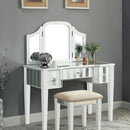  Furniture of America Cyndi CM-DK6361WH-UPS3 Vanity w/ Stool IMAGE 2