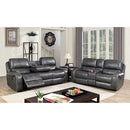  Furniture of America Walter Reclining Leather Look Loveseat with Console CM6950GY-LV IMAGE 2