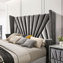  Color_Grey  Size_California King  -- Carissa CM7164CK-BED Cal.King Bed IMAGE 4