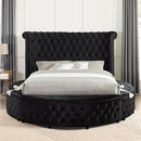  Color_Black  Size_King  -- Furniture of America Sansom Upholstered Platform Bed with Storage IMAGE 3