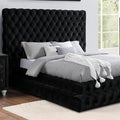  Color_Black  Size_Queen  -- Furniture of America Stefania Upholstered Platform Bed IMAGE 1