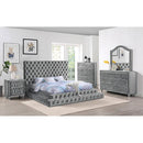  Color_Grey  Size_Queen  -- Stefania CM7227GY-Q-BED Queen Bed IMAGE 2