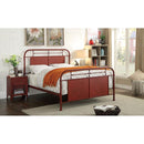  Color_Distressed Red Size_Twin -- Furniture of America Haldus Metal Bed IMAGE 1