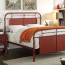  Color_Distressed Red Size_Twin -- Furniture of America Haldus Metal Bed IMAGE 3
