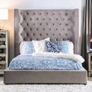  Color_Grey  Size_King  -- Furniture of America Rosabelle Upholstered Platform Bed IMAGE 3