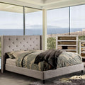  Color_Warm Grey -- Furniture of America Anabelle King Upholstered Platform Bed IMAGE 1