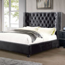  Color_Dark Grey Size_King -- Cayla CM7779DG-EK-BED E.King Bed IMAGE 1