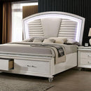  Size_California King -- Furniture of America Maddie Upholstered Panel Bed with Storage IMAGE 1