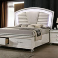  Color_Pearl White/white Size_Queen -- Furniture of America Maddie Upholstered Panel Bed with Storage IMAGE 1