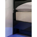  Color_Black/chrome  Size_California King  -- Furniture of America Erlach Panel Bed IMAGE 3