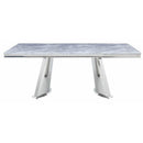 Acme Furniture Destry DN01188 Dining Table with Engineering Stone Top & Pedestal Base IMAGE 2