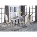  Acme Furniture Destry DN01188 Dining Table with Engineering Stone Top & Pedestal Base IMAGE 4