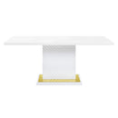  Acme Furniture Gaines DN01258 Dining Table with Pedestal Base IMAGE 3