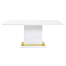 Acme Furniture Gaines Dining Table with Pedestal Base DN01258 IMAGE 3