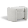 Manufacturer Color_Cream -- Horizon Cream Boucle Fabric Upholstered Ottoman IMAGE 1