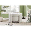  Manufacturer Color_Cream -- Horizon Cream Boucle Fabric Upholstered Ottoman IMAGE 2