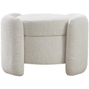  Manufacturer Color_Cream -- Horizon Cream Boucle Fabric Upholstered Ottoman IMAGE 3