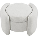  Manufacturer Color_Cream -- Horizon Cream Boucle Fabric Upholstered Ottoman IMAGE 6