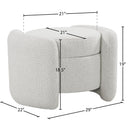  Manufacturer Color_Cream -- Horizon Cream Boucle Fabric Upholstered Ottoman IMAGE 9