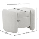 Meridian Horizon Cream Boucle Fabric Ottoman IMAGE 9