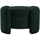  Manufacturer Color_Green -- Horizon Green Boucle Fabric Upholstered Ottoman IMAGE 3